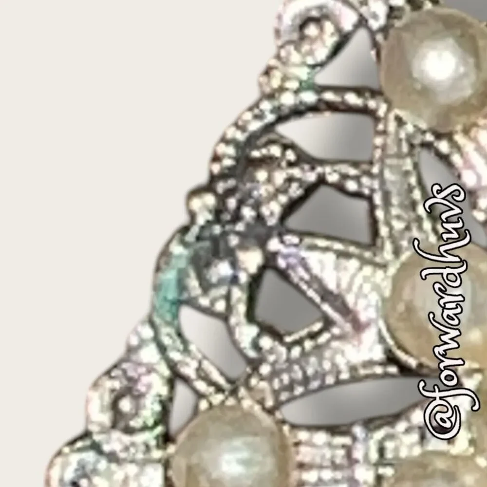 Bundle Sale 3 for $15 Vintage Faux Pearl & Rhinestone Brooch